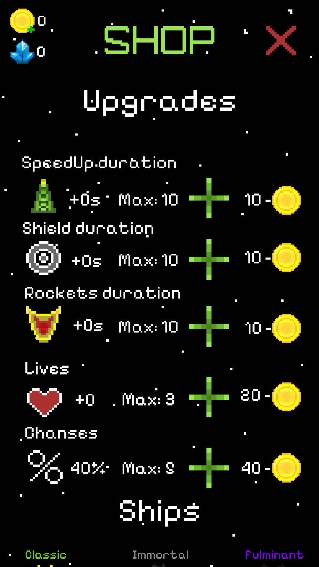 Spacers — power-ups